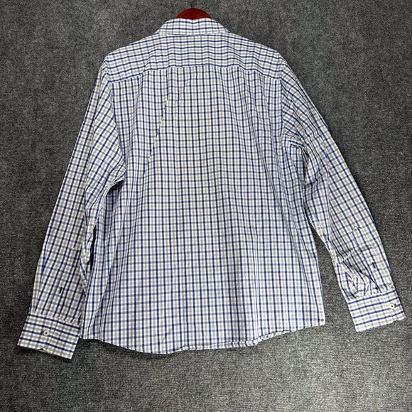 Untuckit Shirt Mens XL Blue Gray Plaid Cotton Button Up  Long Sleeve - Picture 8 of 9